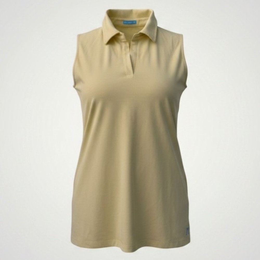 J.McLaughlin Catalina Cloth Golf Polo Shirt Women XL Yellow Performance Logo